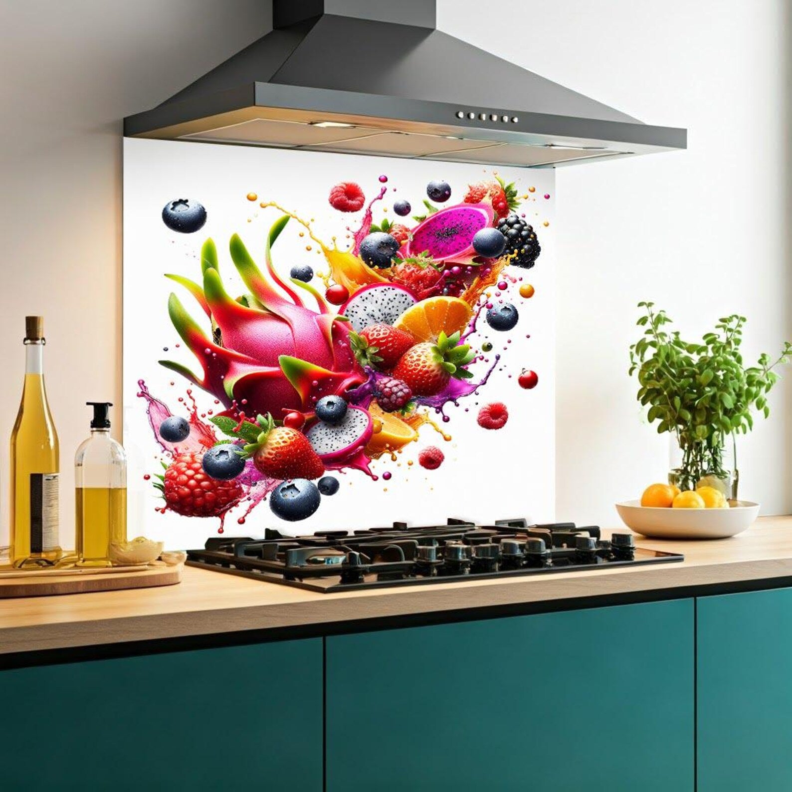 Dragon Fruit Glass Splashback