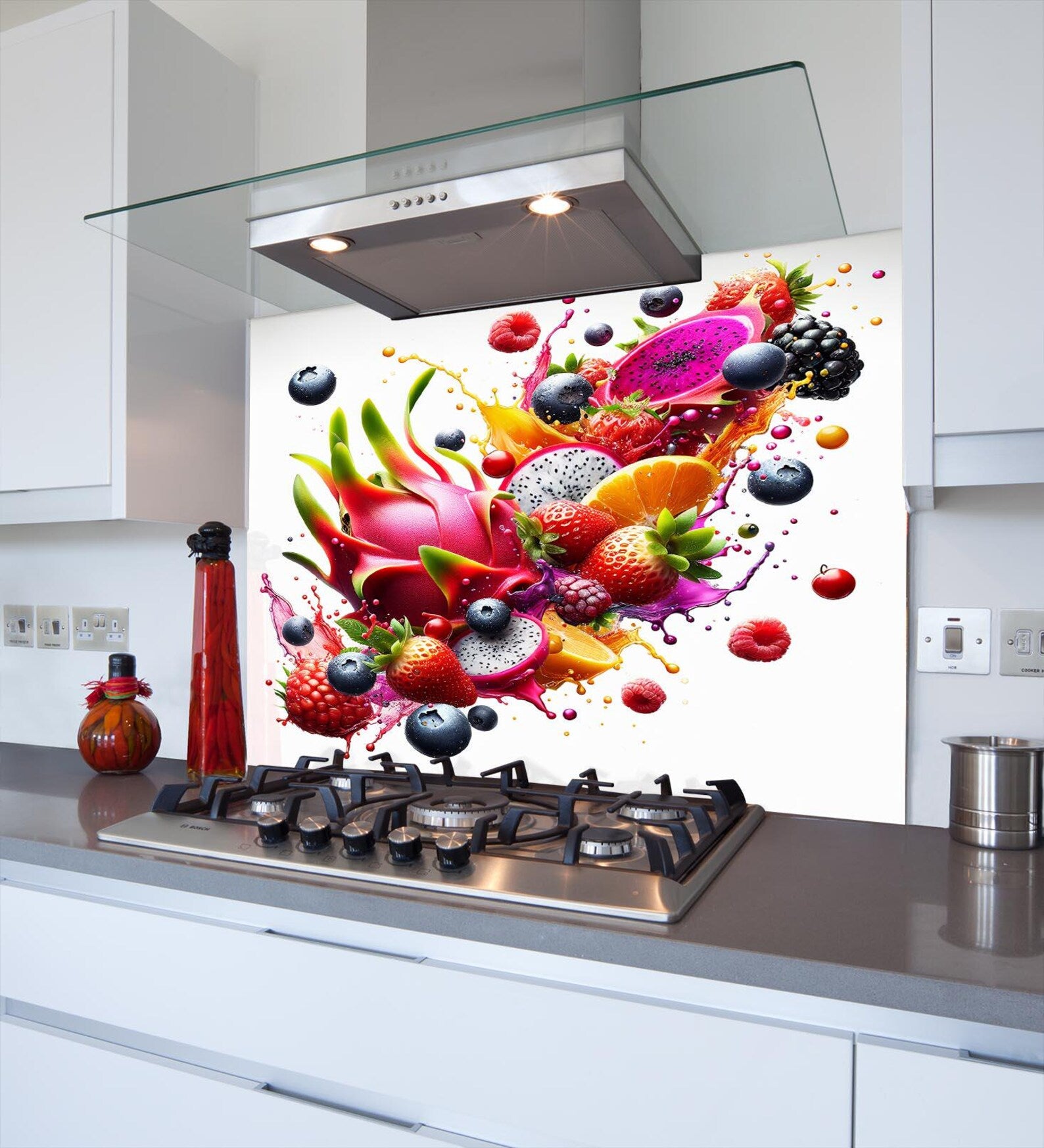 Dragon Fruit Glass Splashback