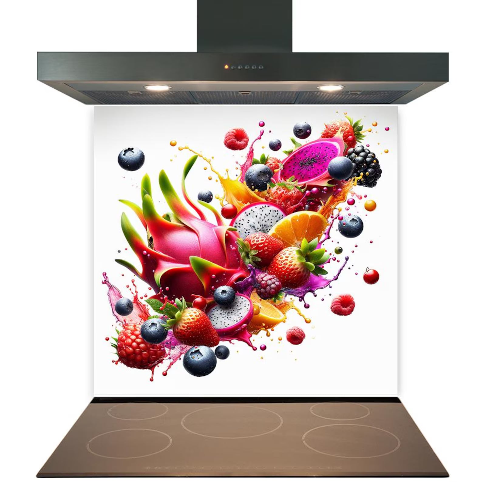 Dragon Fruit Glass Splashback