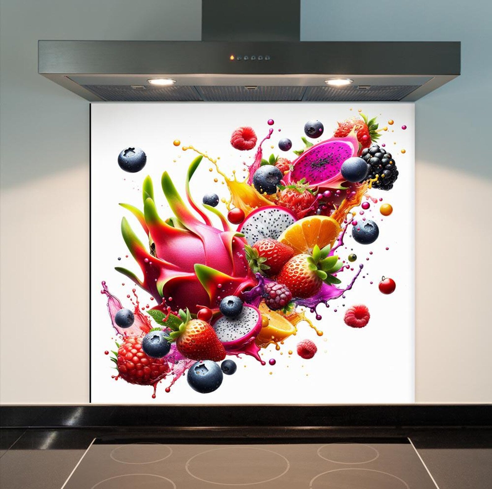 Dragon Fruit Glass Splashback
