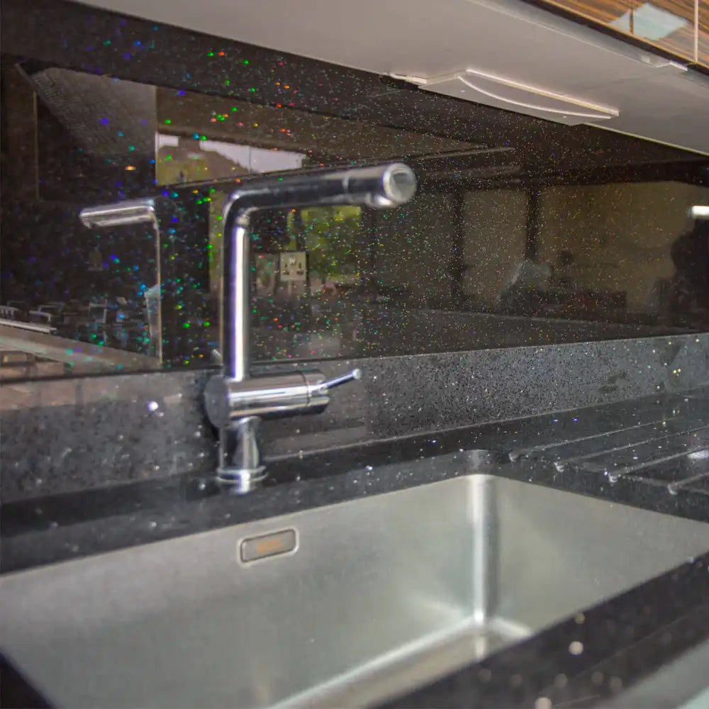 Glitter Glass Splashback