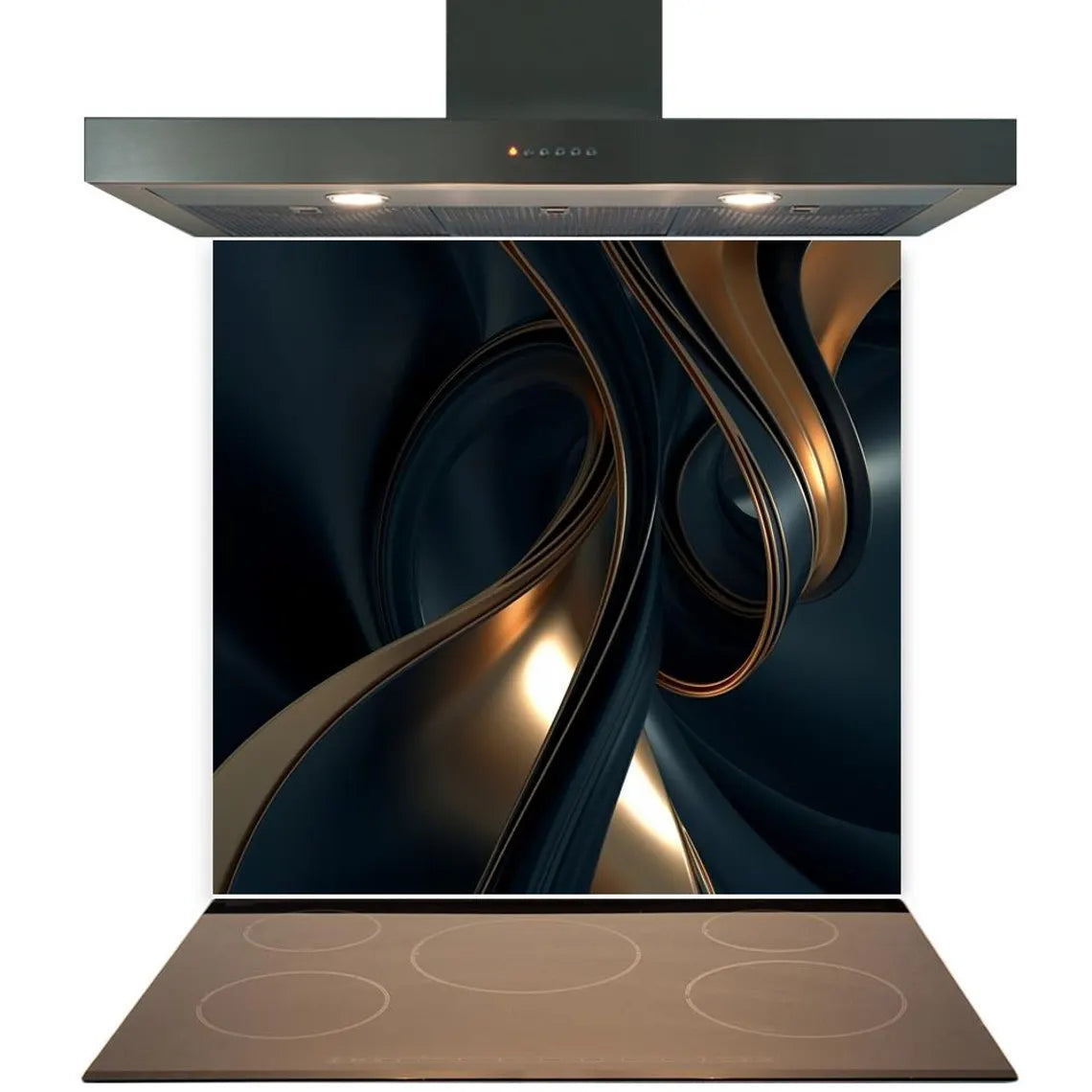 Gold Swirls Glass Splashback