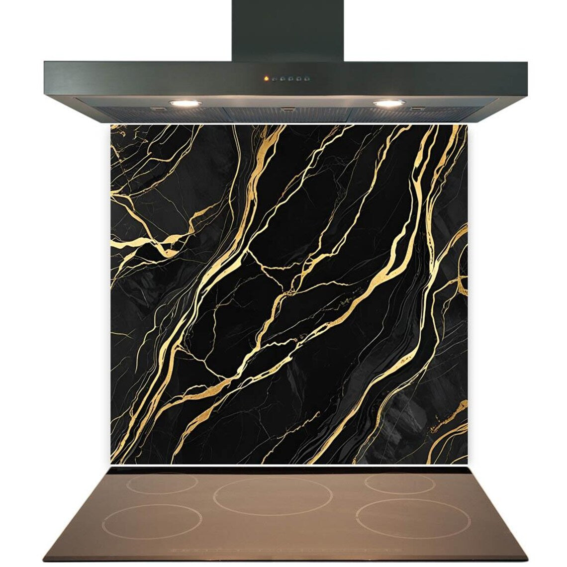 Gold Veins Glass Splashback
