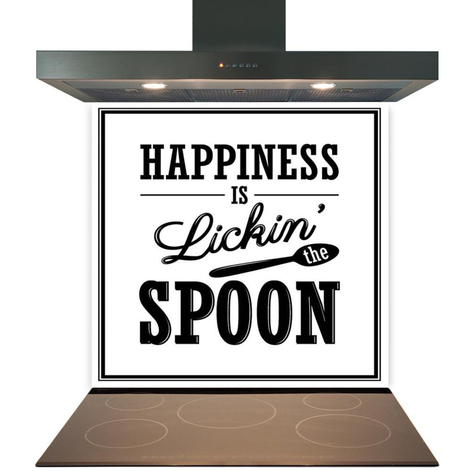 Happiness Spoon Glass Splashback