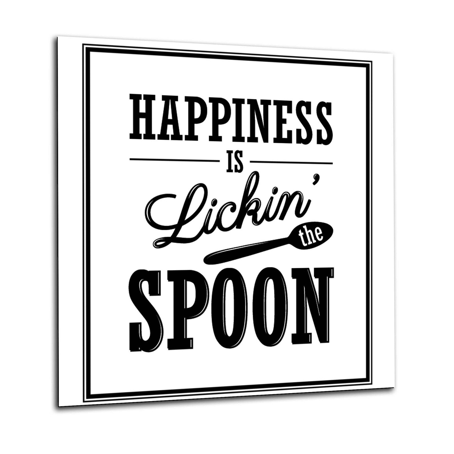 Happiness Spoon Glass Splashback