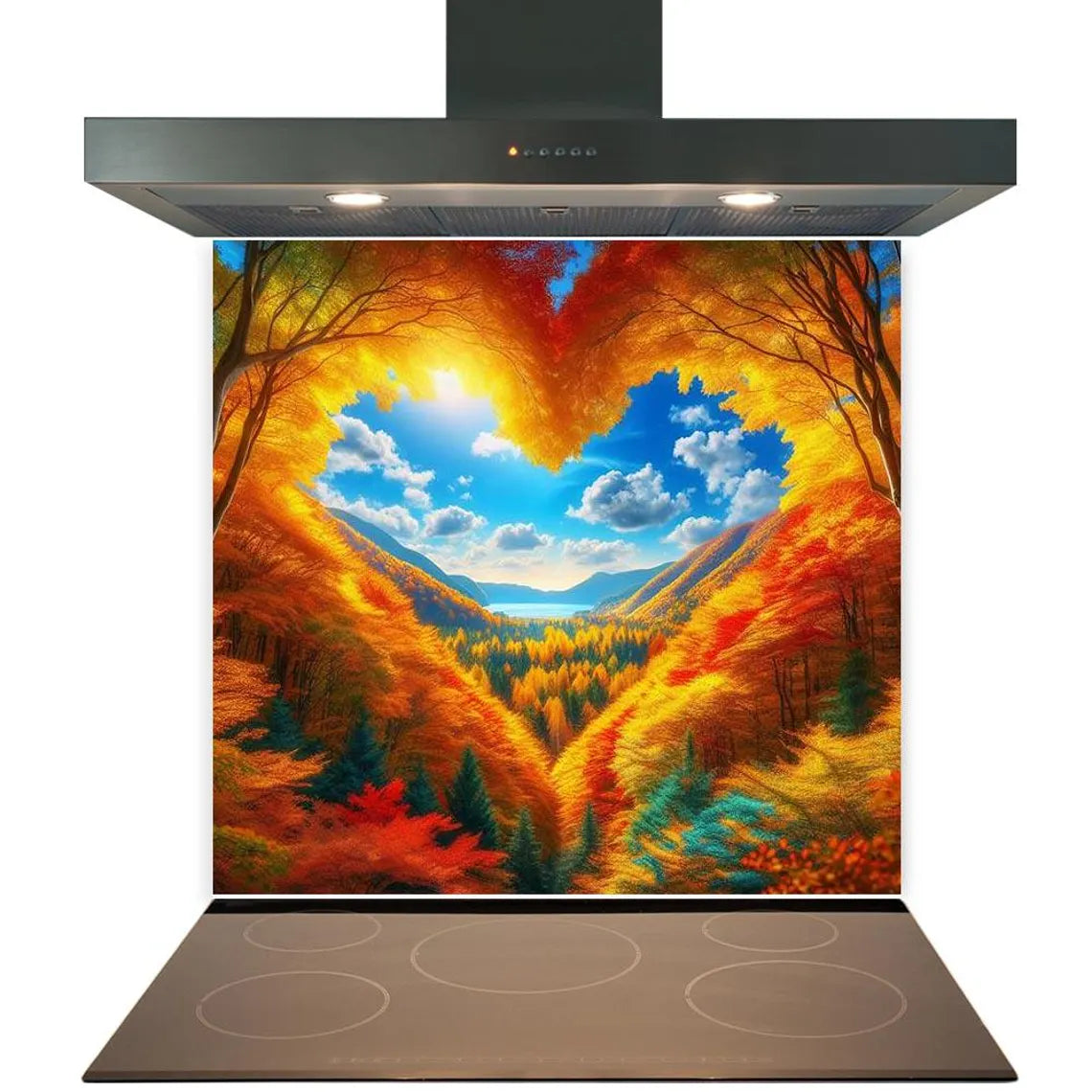 Heart Clouds Glass Splashback