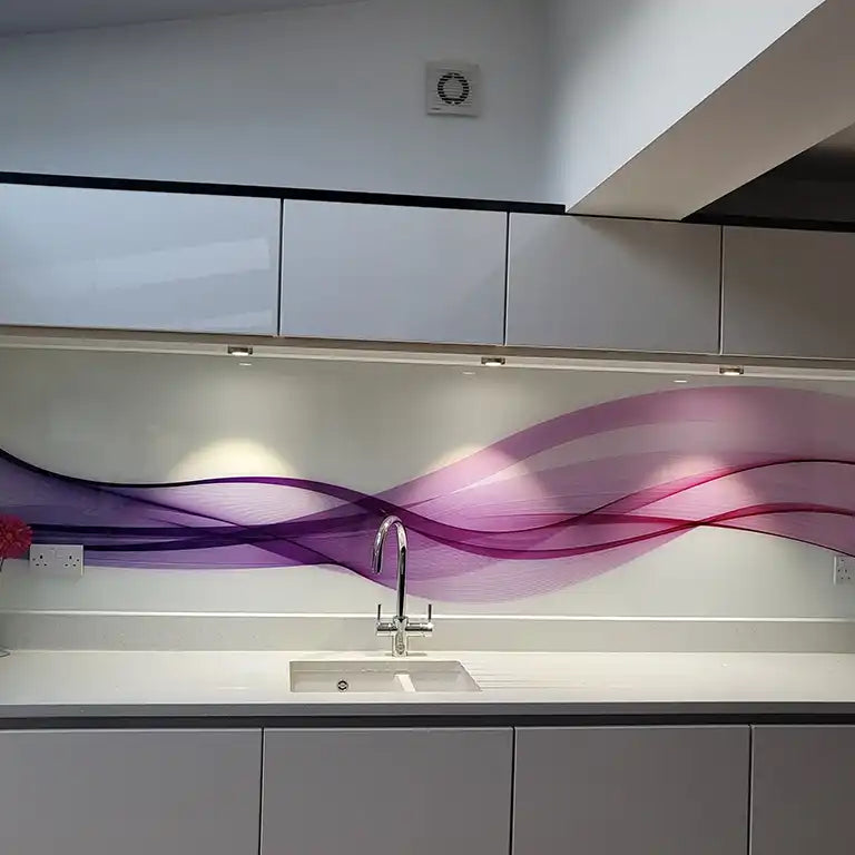 Purple Wave Kitchen Splashback