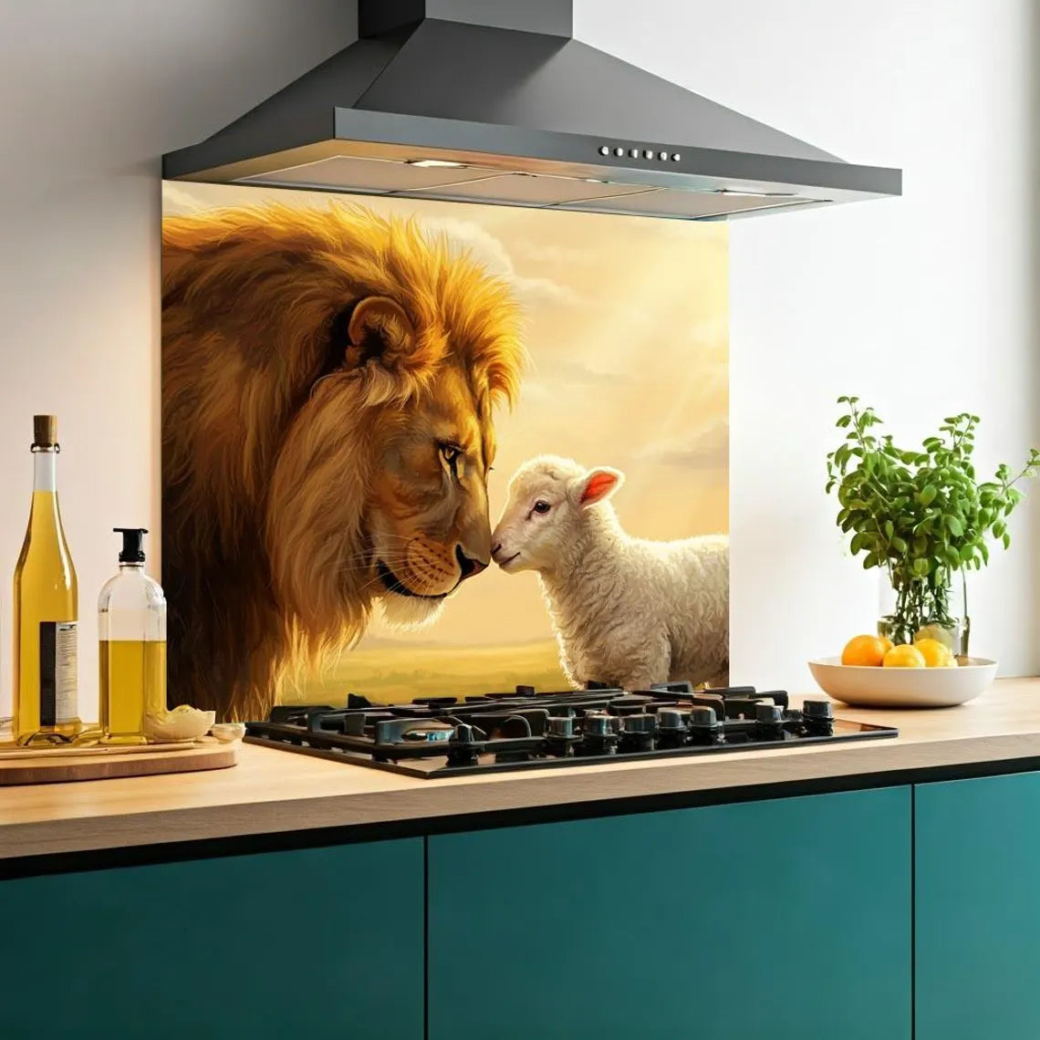 Lion Lamb Glass Splashback