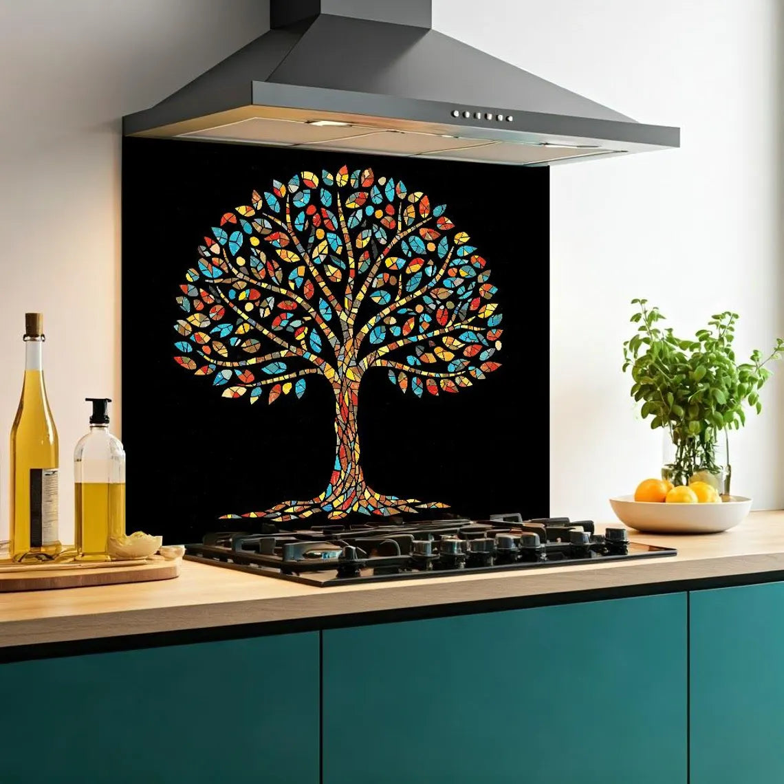 Mosaic Tree Glass Splashback