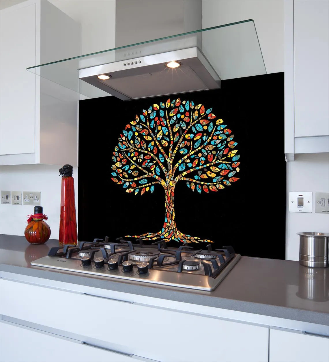Mosaic Tree Glass Splashback