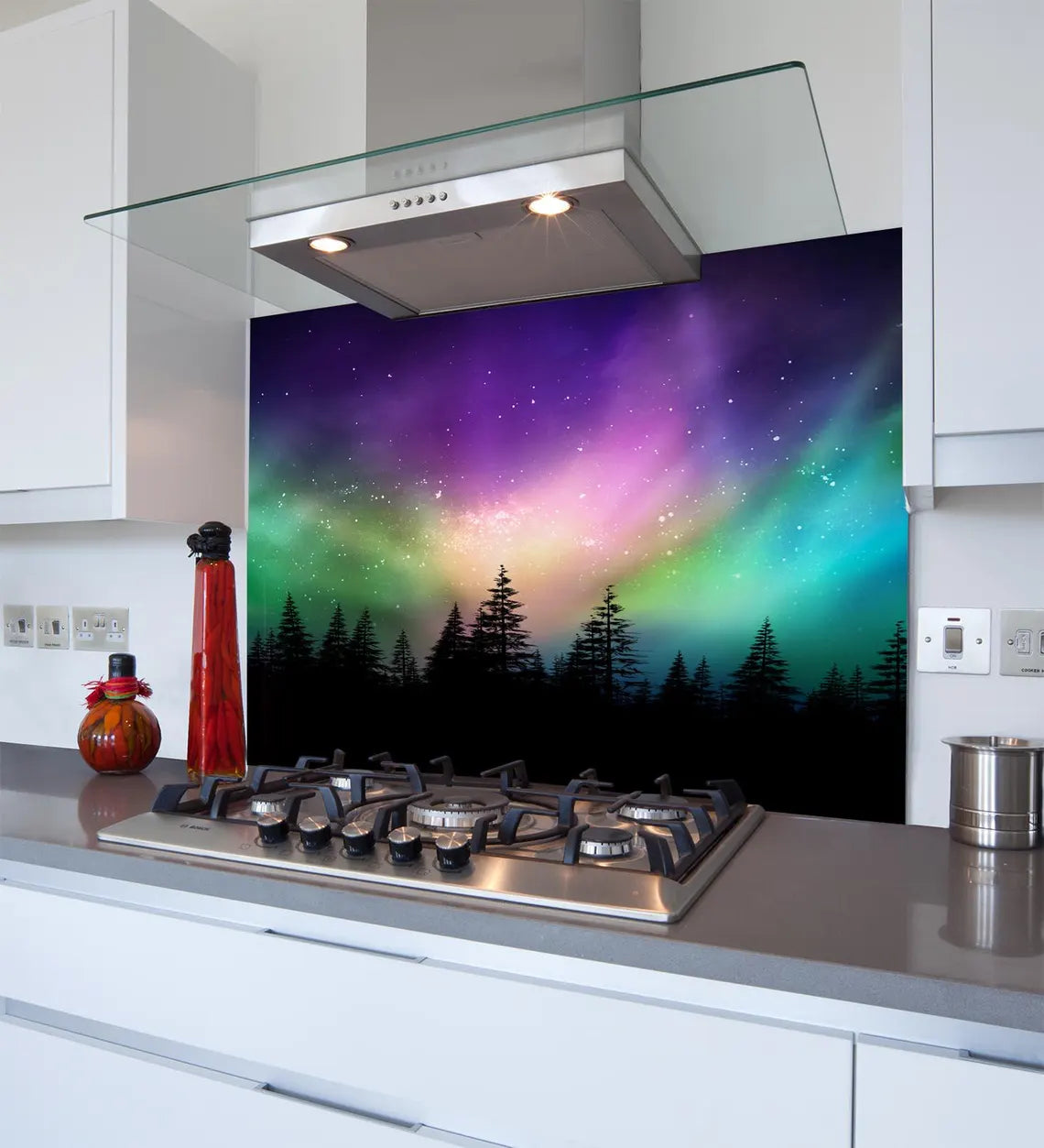 Northern Lights Glass Splashback