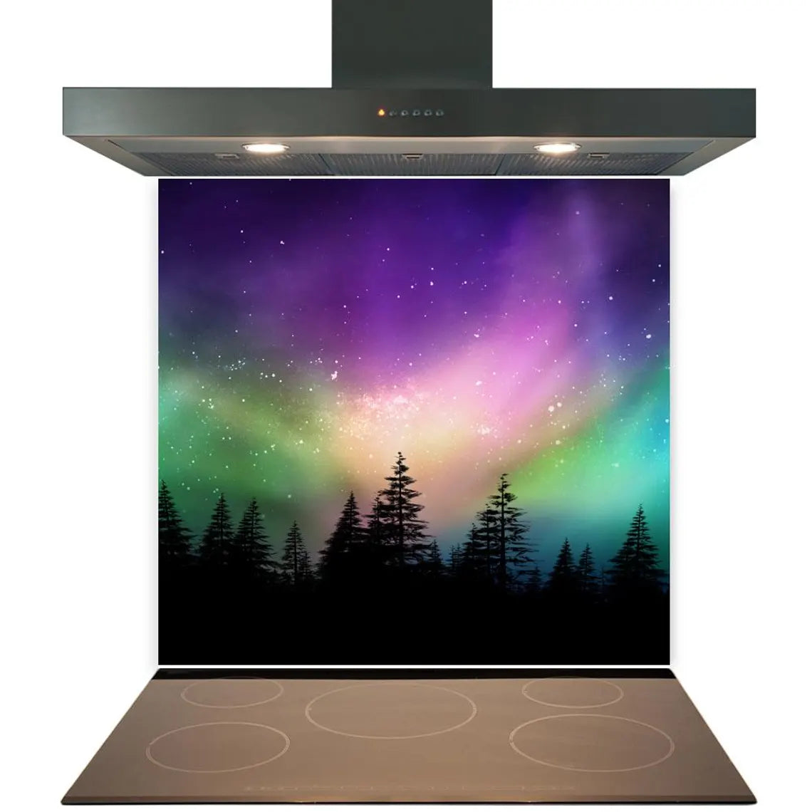 Northern Lights Glass Splashback