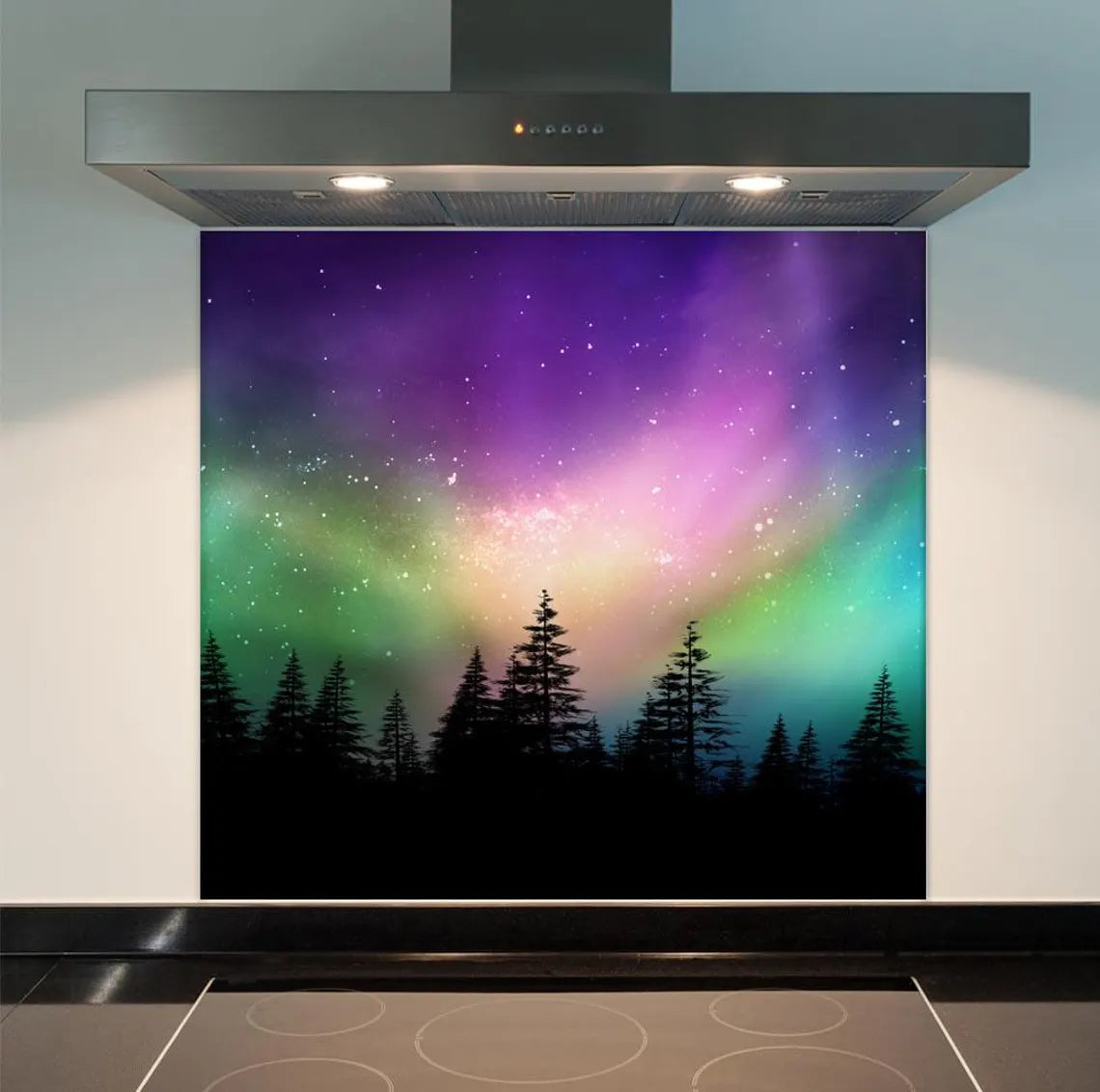 Northern Lights Glass Splashback