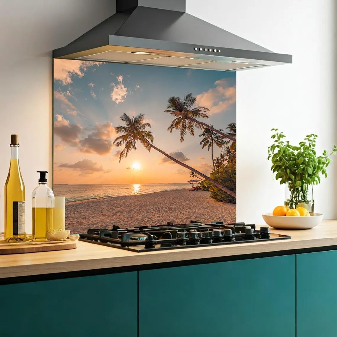 Palm Sunset Glass Splashback