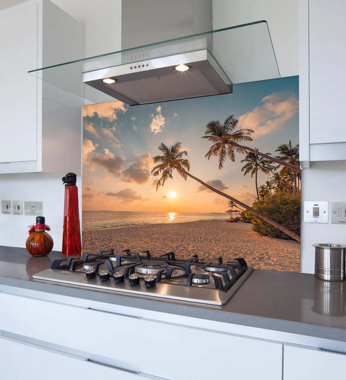 Palm Sunset Glass Splashback