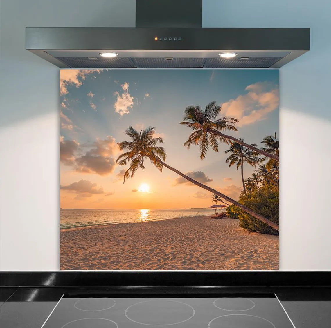 Palm Sunset Glass Splashback