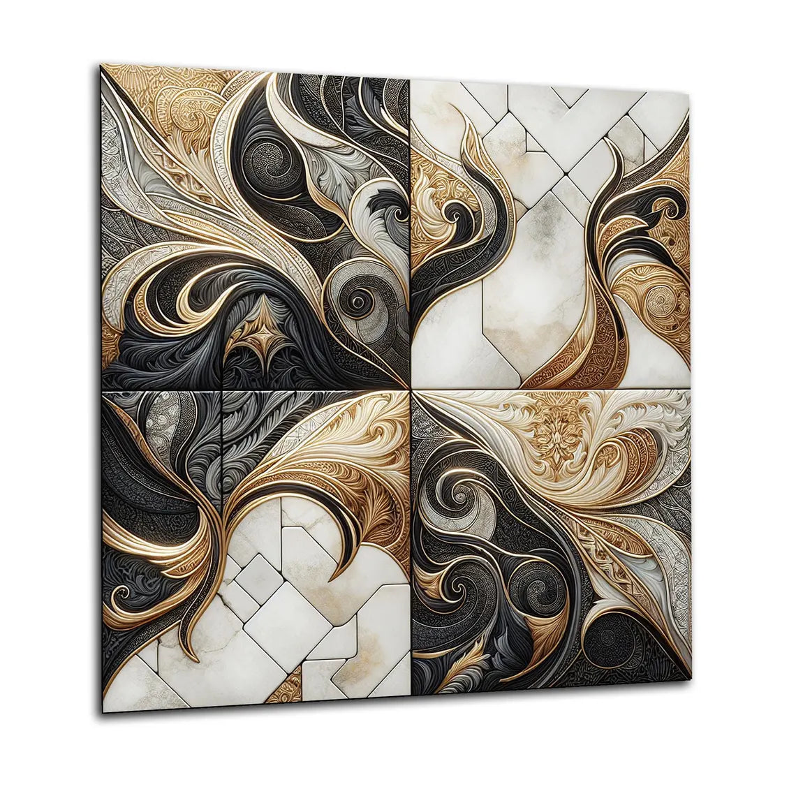 Patterned Tiles Glass Splashback