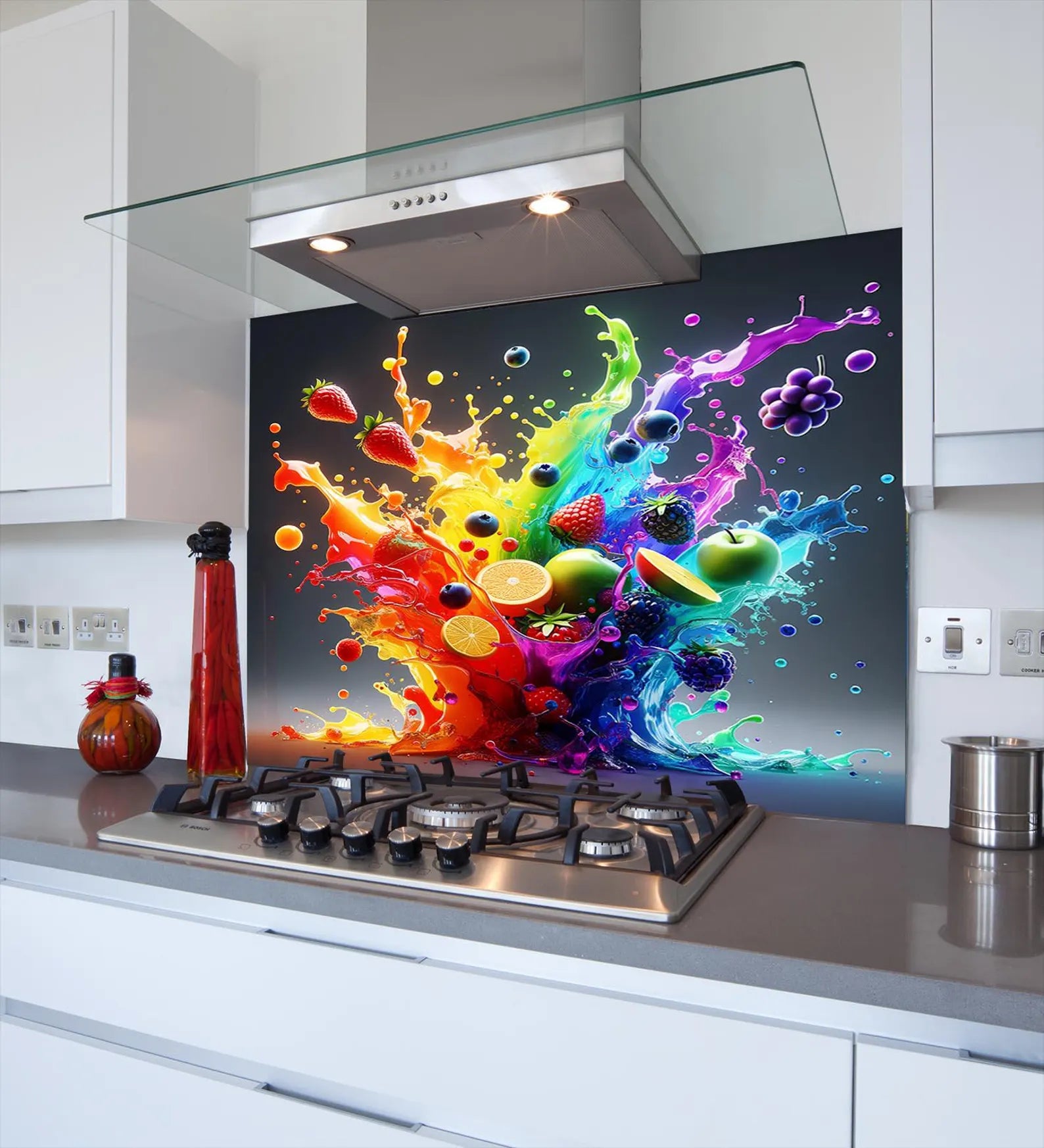 Rainbow Fruit Glass Splashback