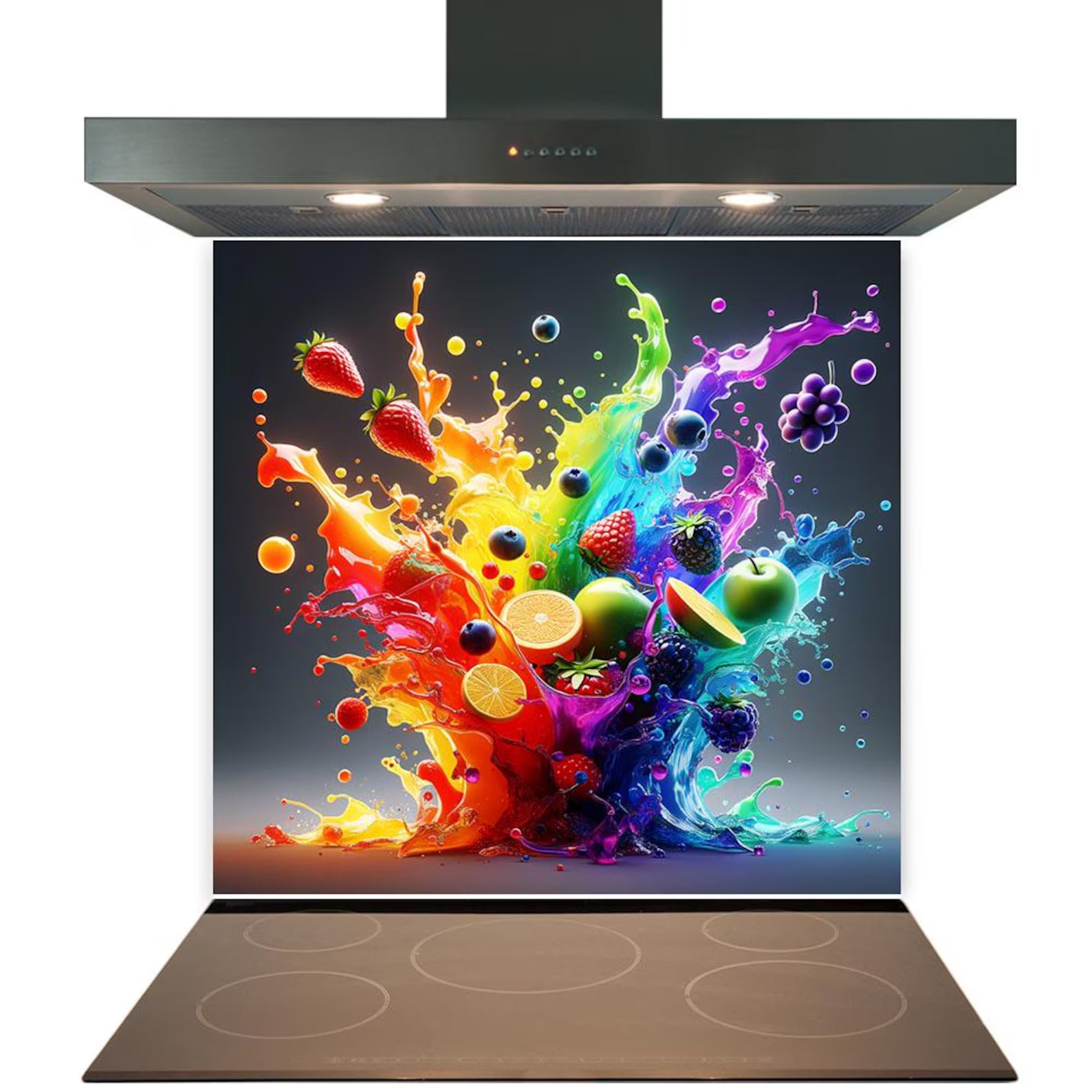 Rainbow Fruit Glass Splashback