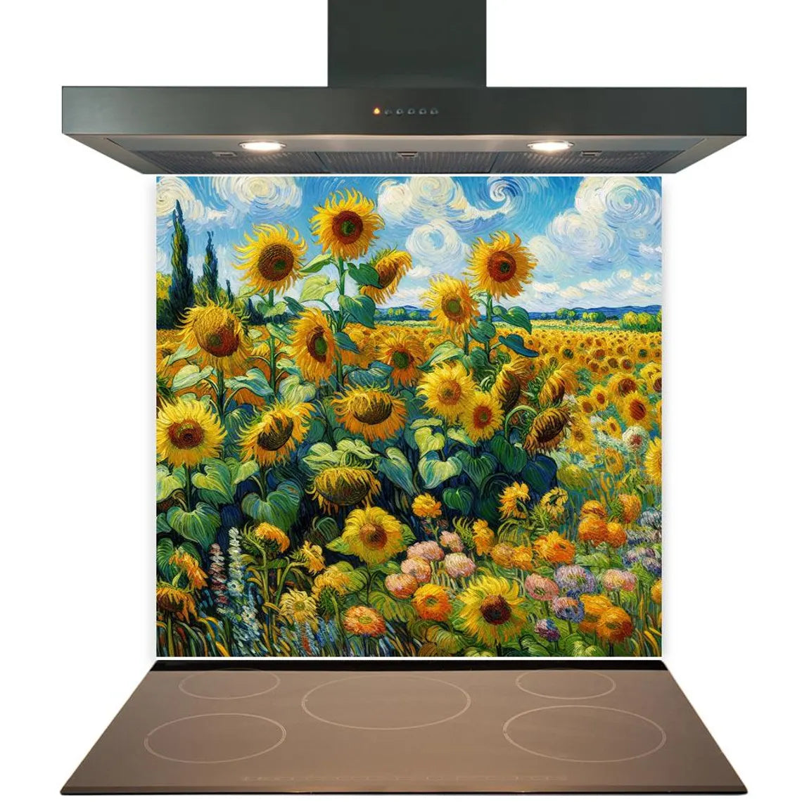Sunflower Oils Glass Splashback