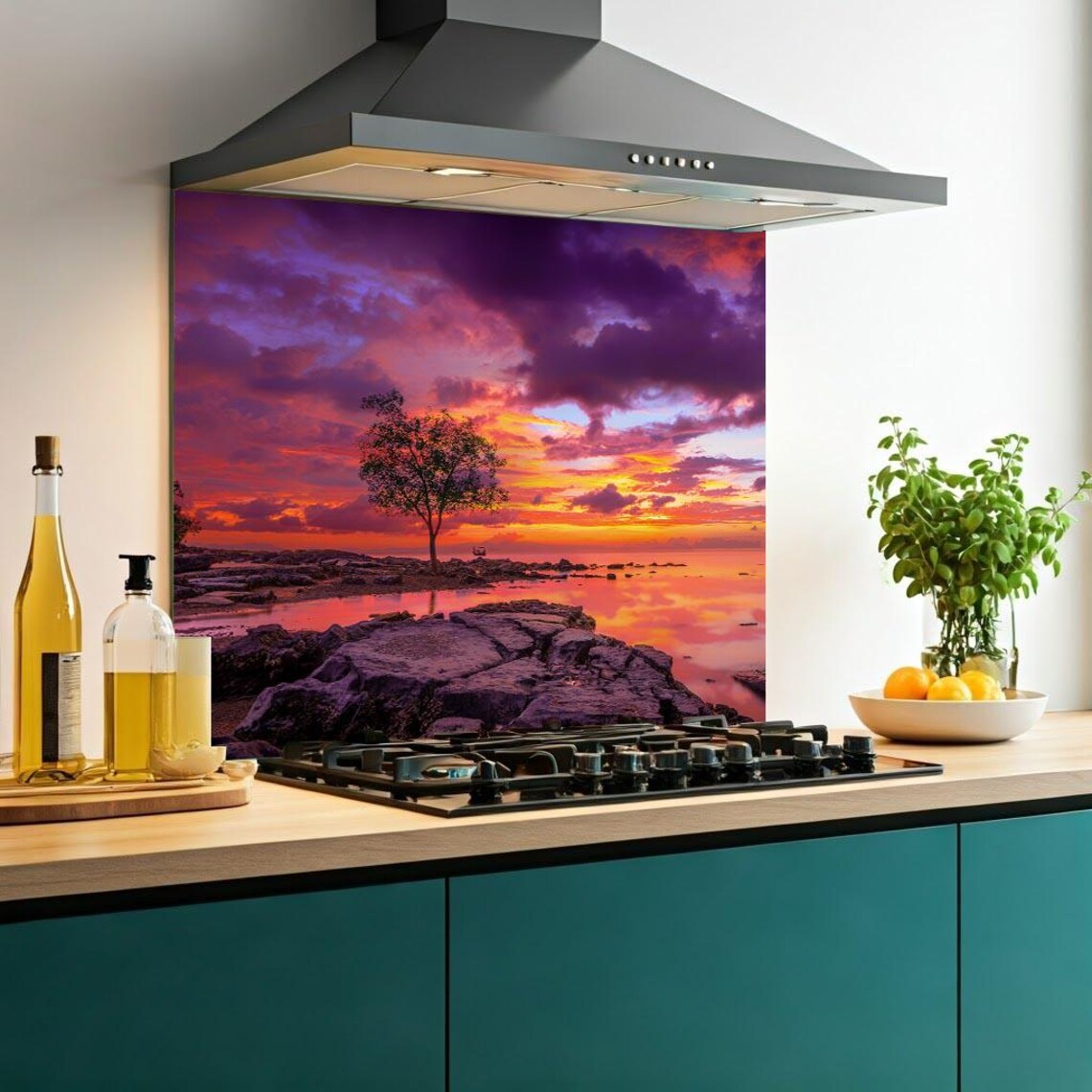 Sunset Tree Glass Splashback