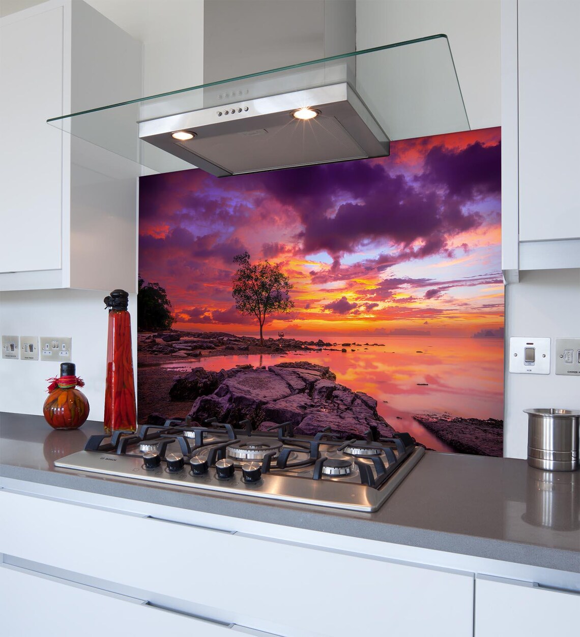 Sunset Tree Glass Splashback