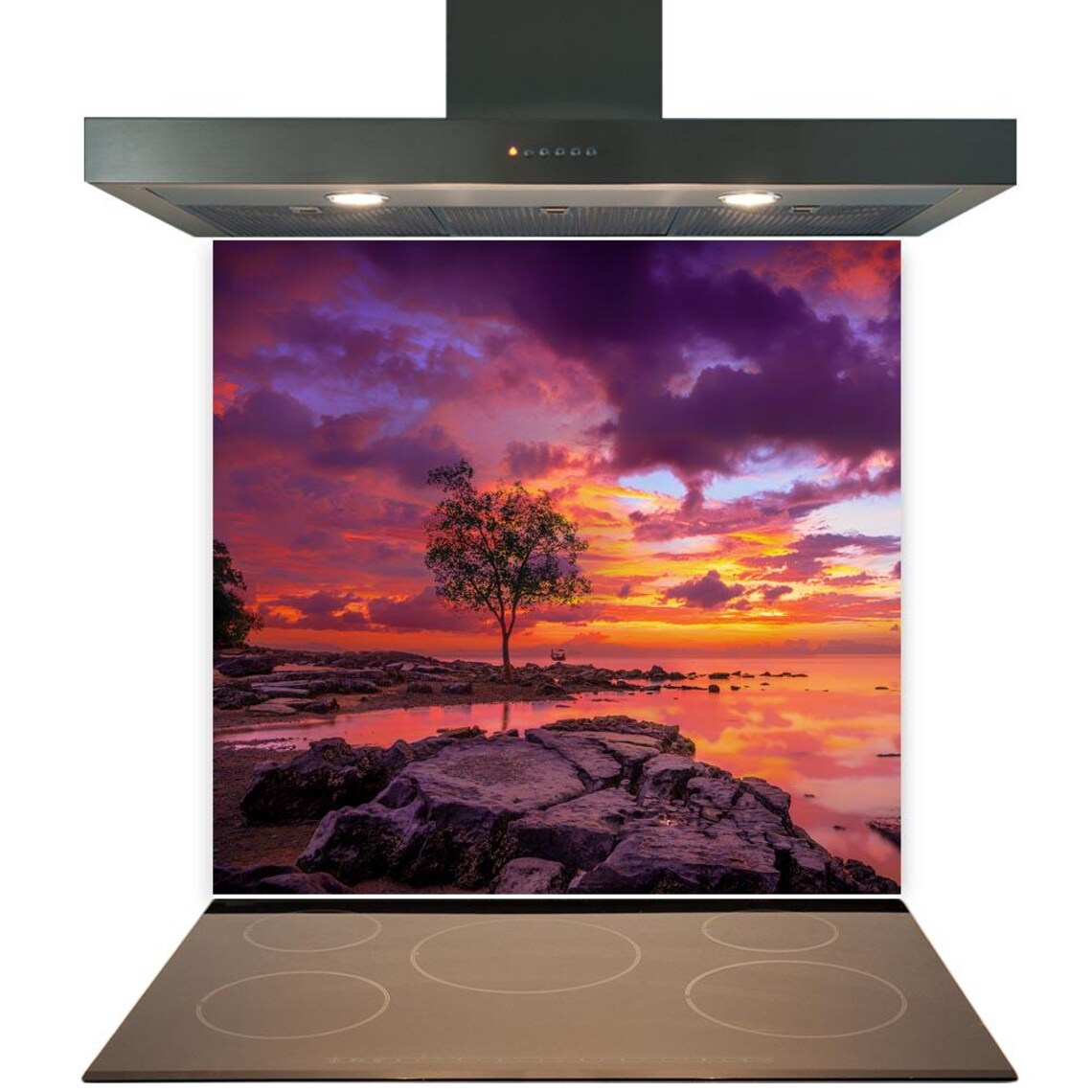 Sunset Tree Glass Splashback