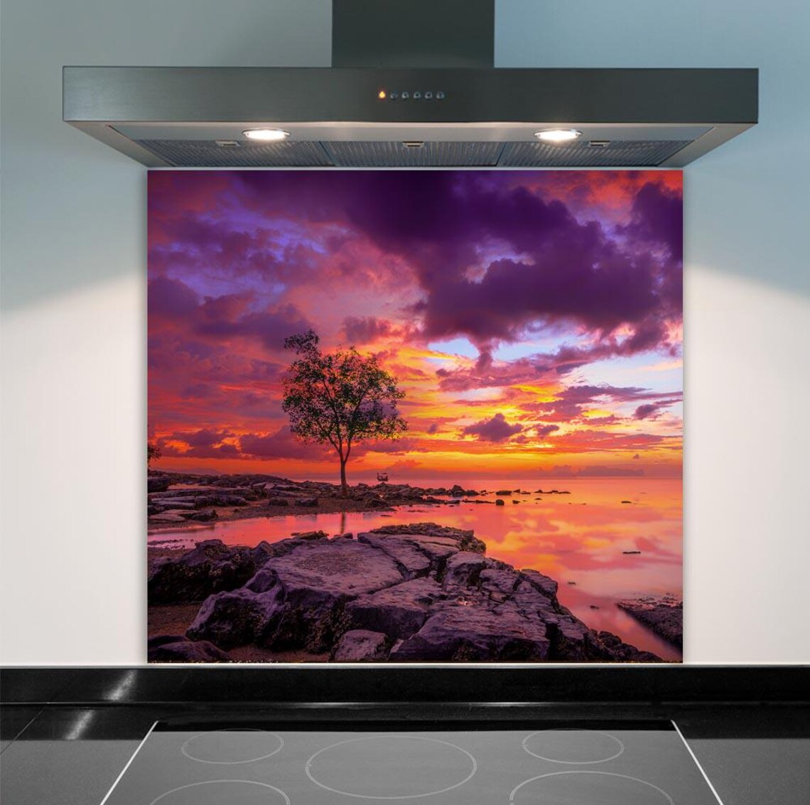 Sunset Tree Glass Splashback