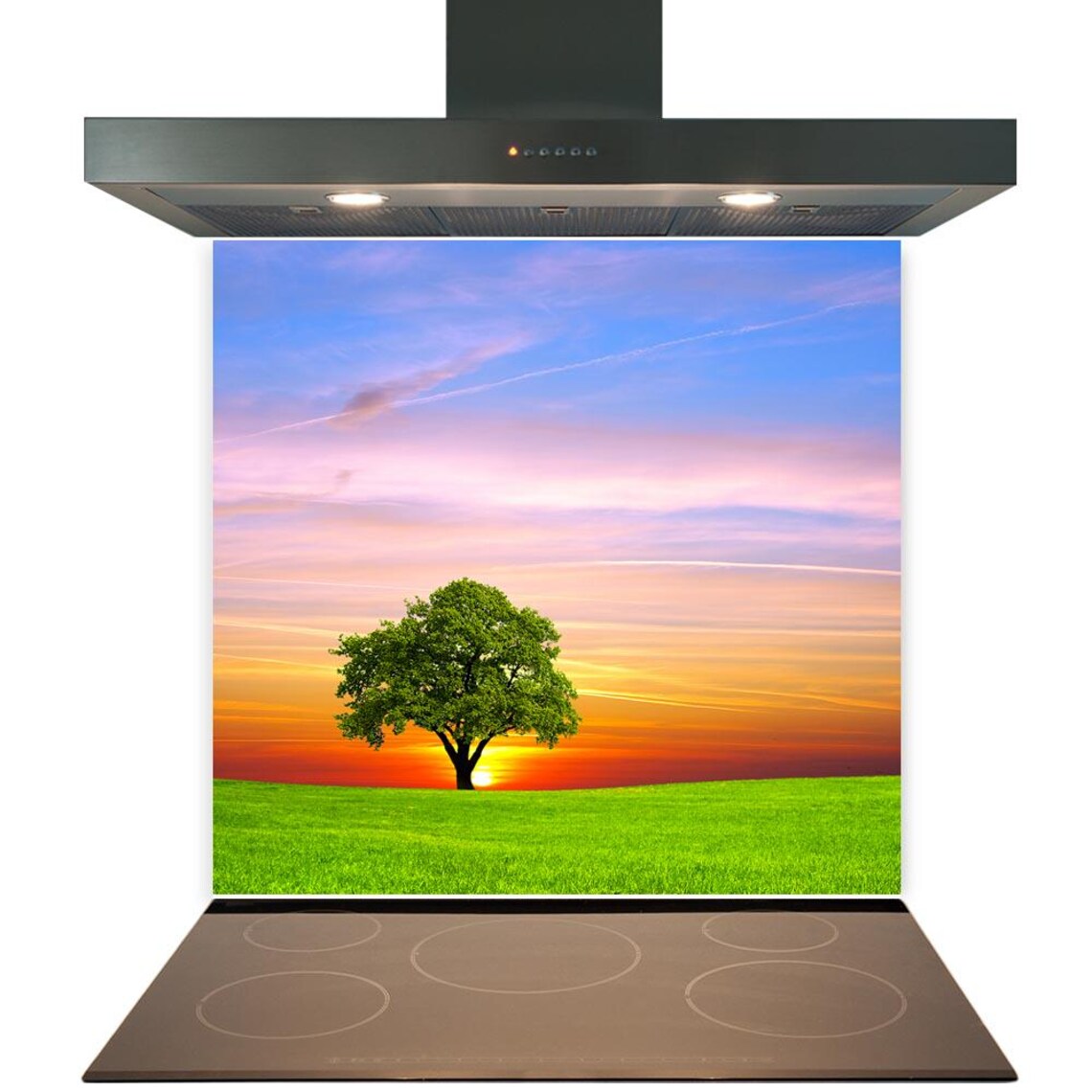 Sunset Trees 2 Glass Splashback
