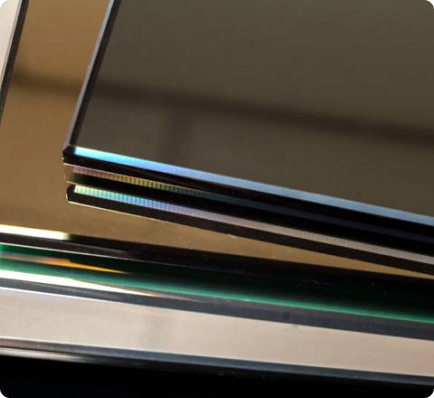 Safety Backed Mirror Splashback Sample