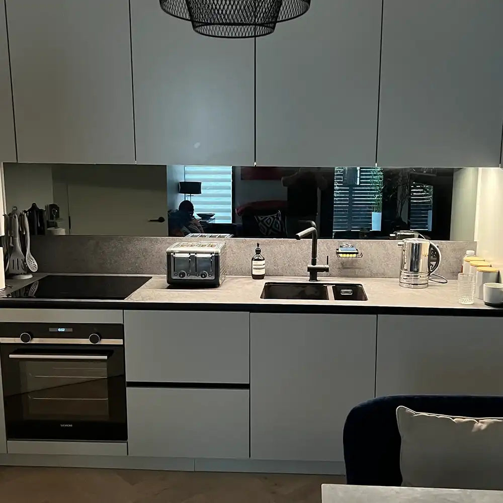Toughened Mirror Glass Splashback