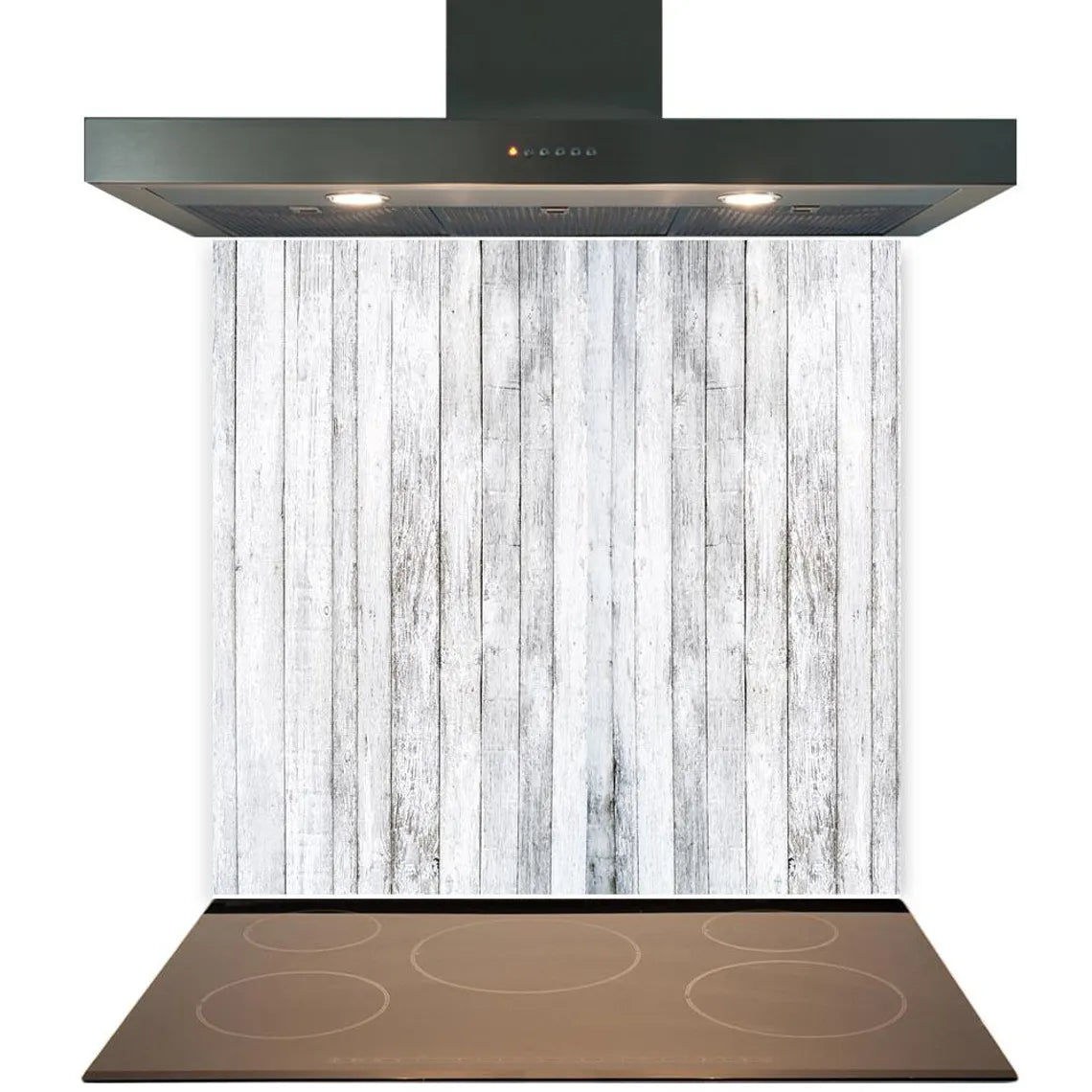 White Planks Glass Splashback