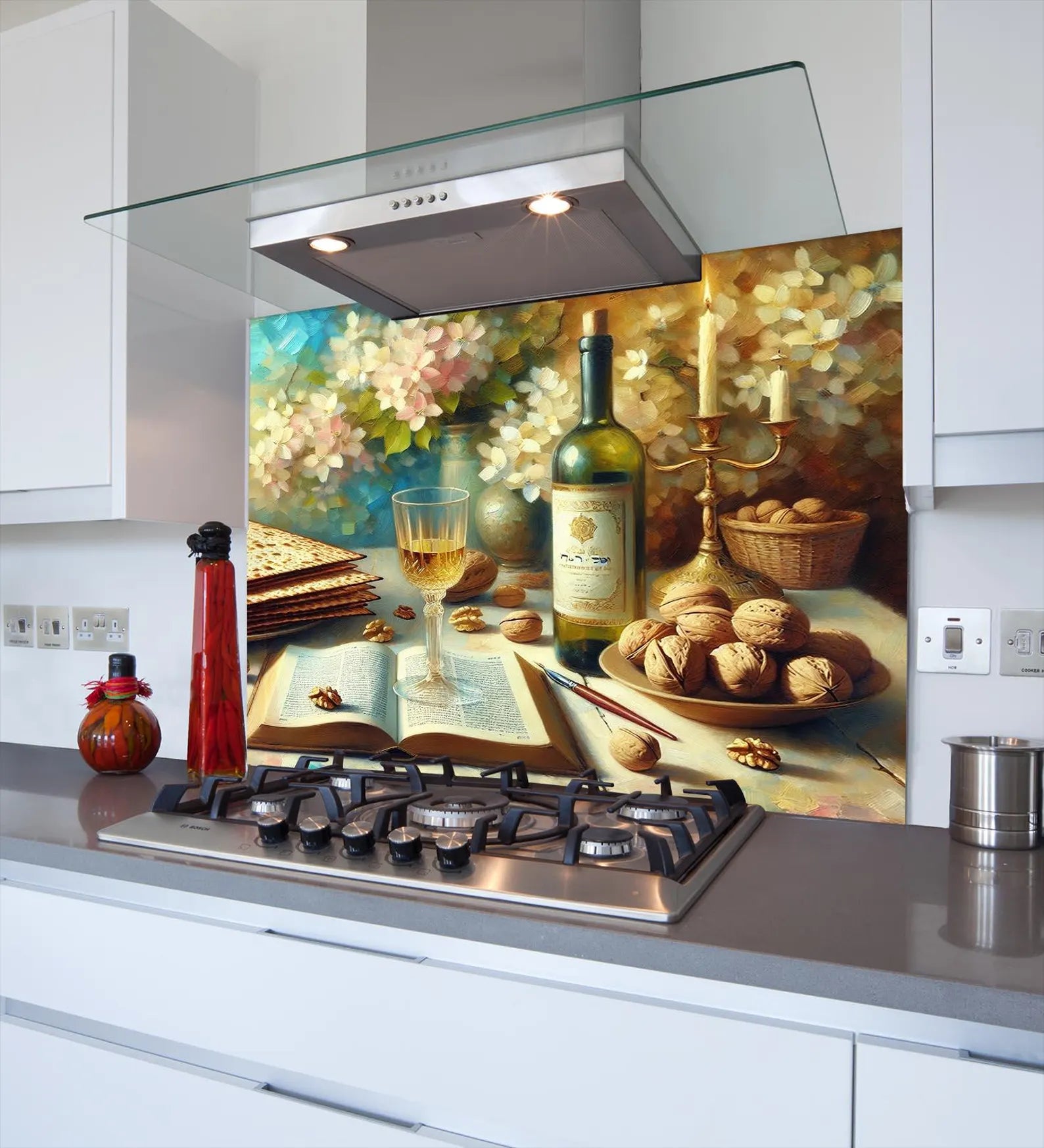 Wine Book Glass Splashback