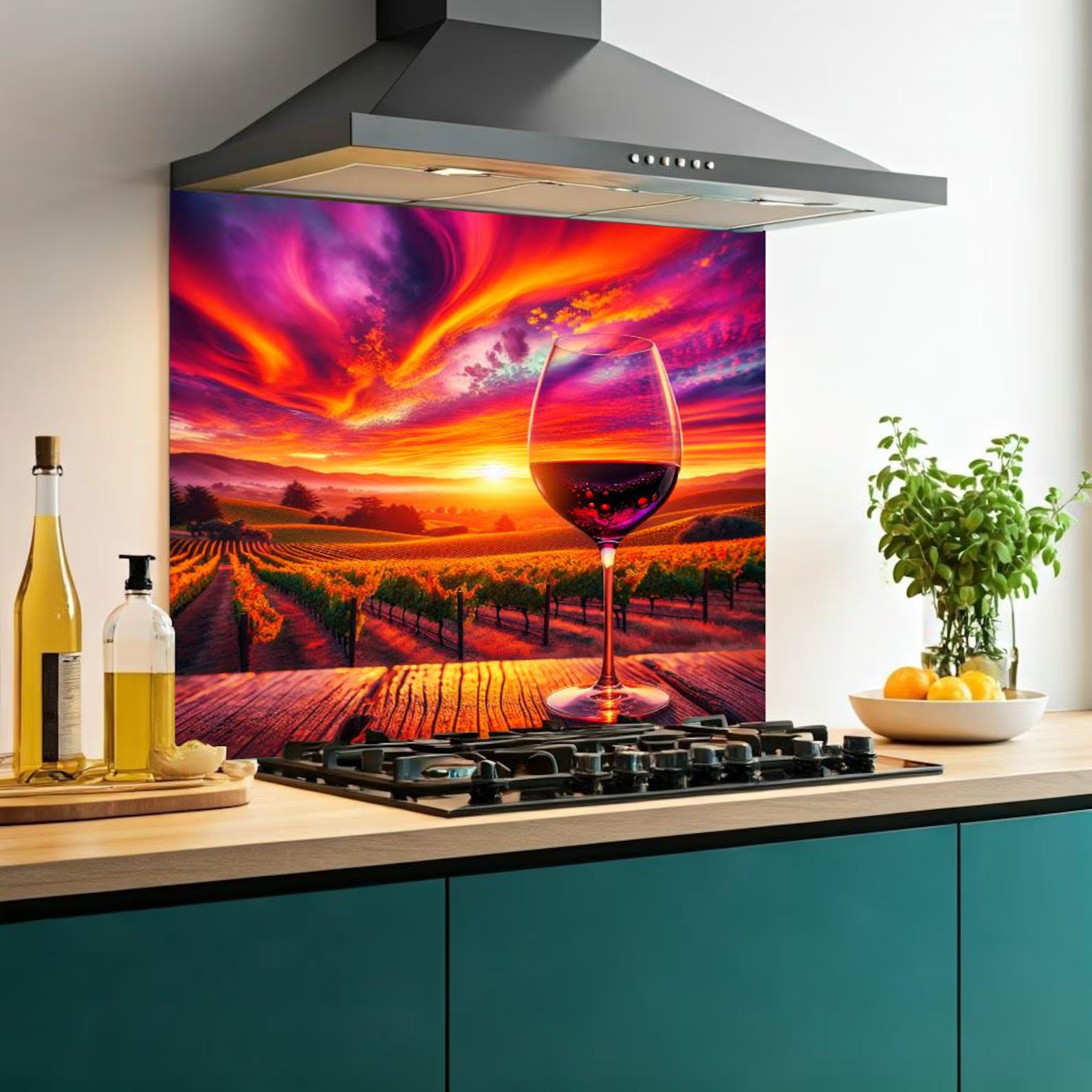 Wine Glow Glass Splashback