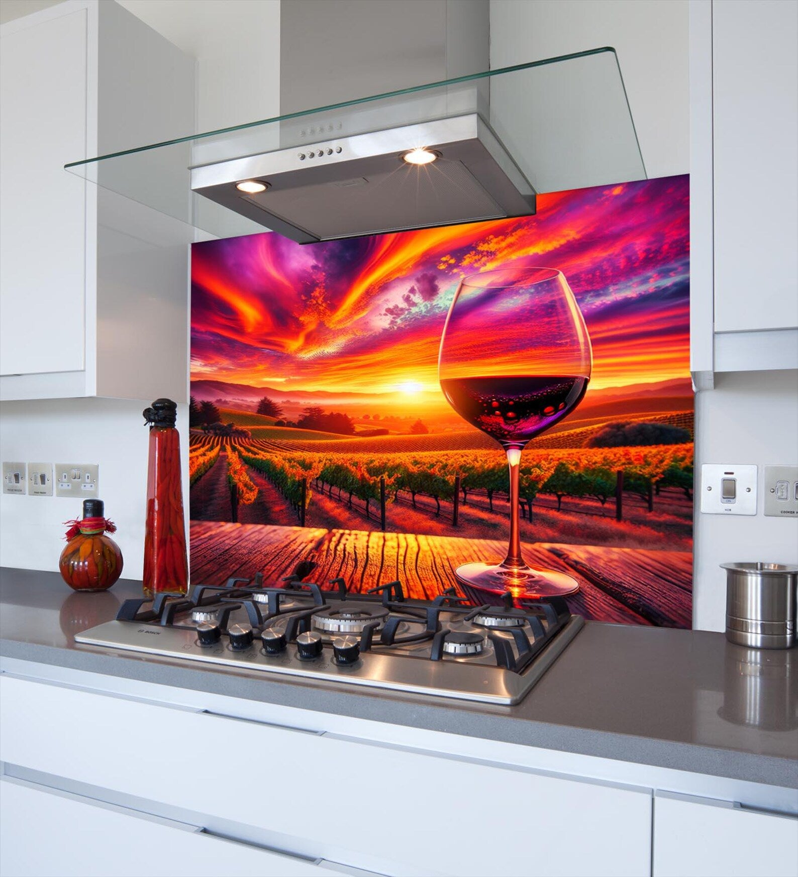 Wine Glow Glass Splashback
