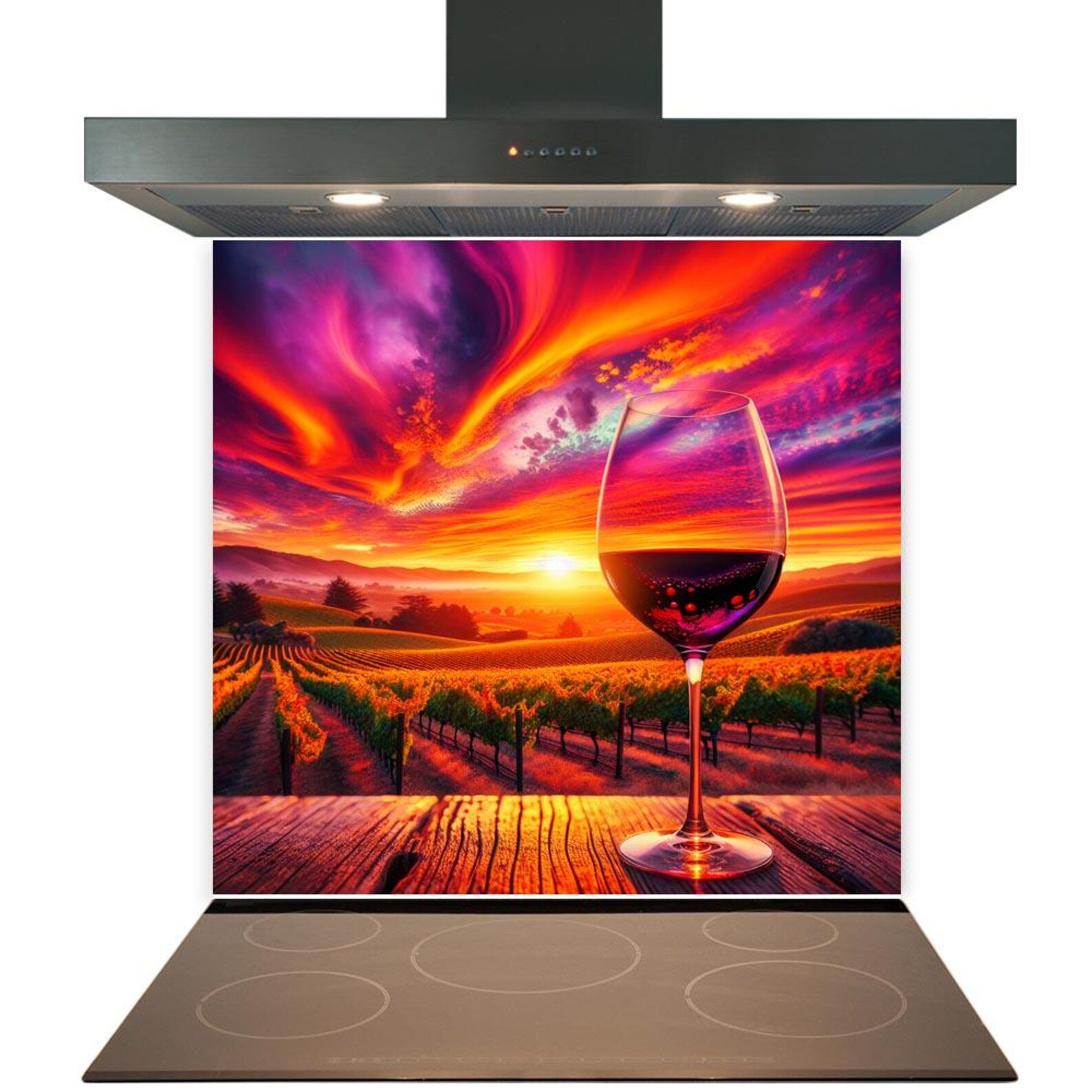 Wine Glow Glass Splashback