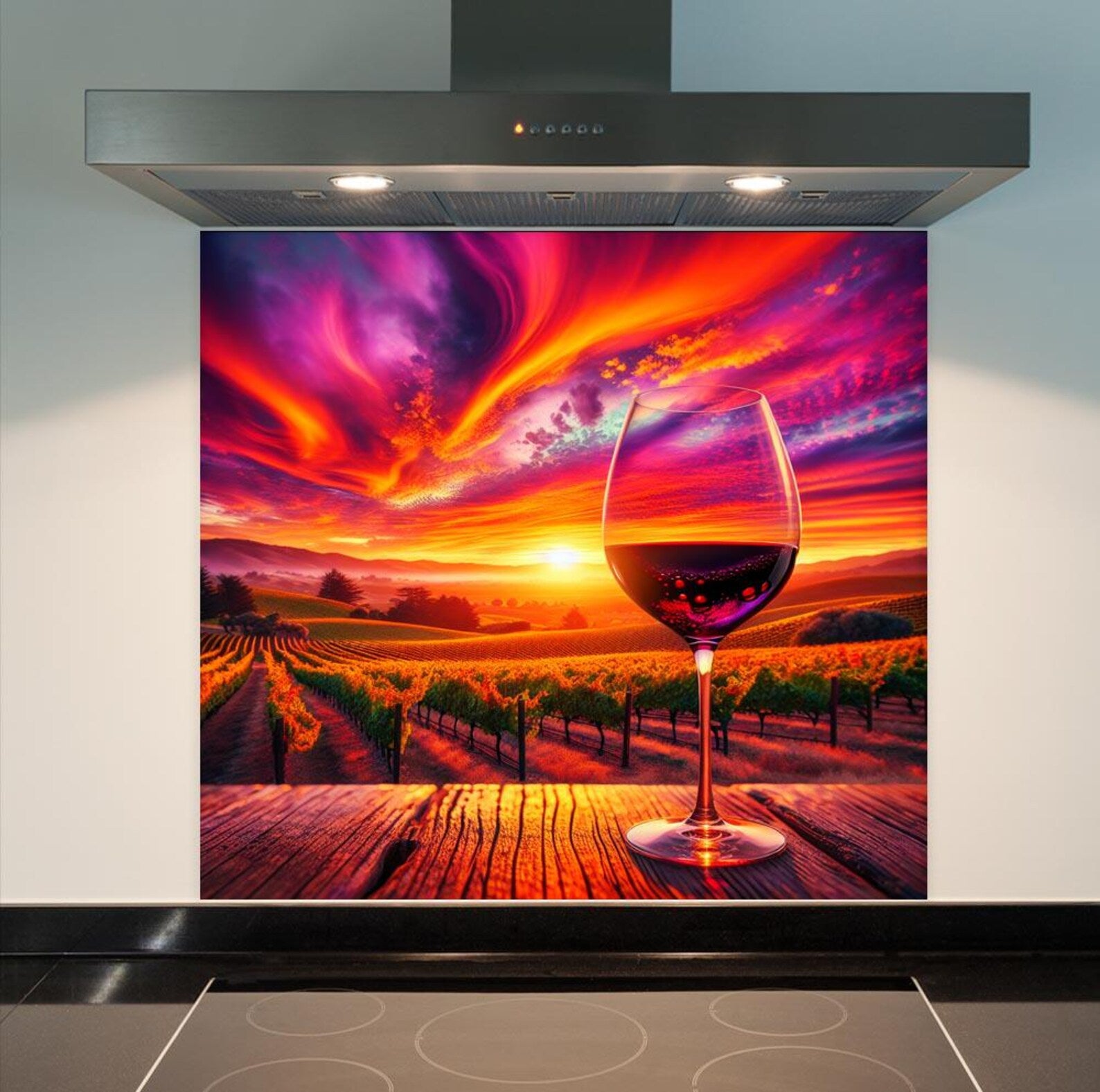 Wine Glow Glass Splashback