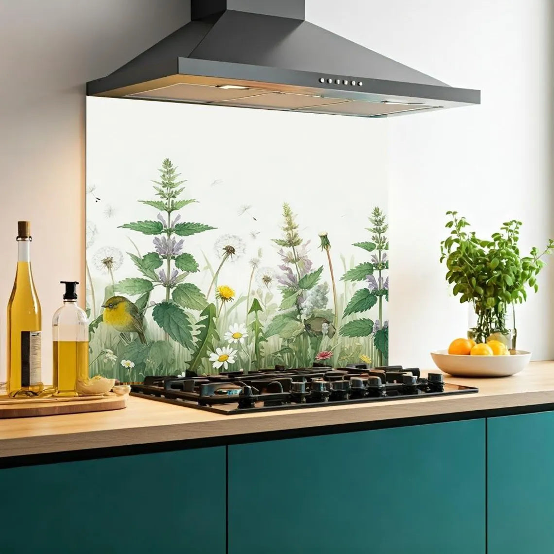 Yellow Tit Glass Splashback