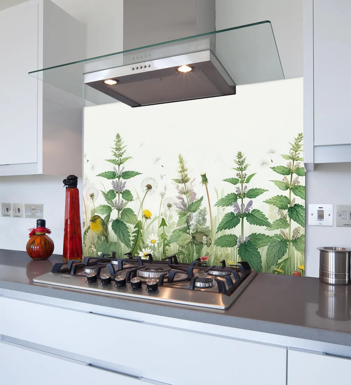 Yellow Tit Glass Splashback